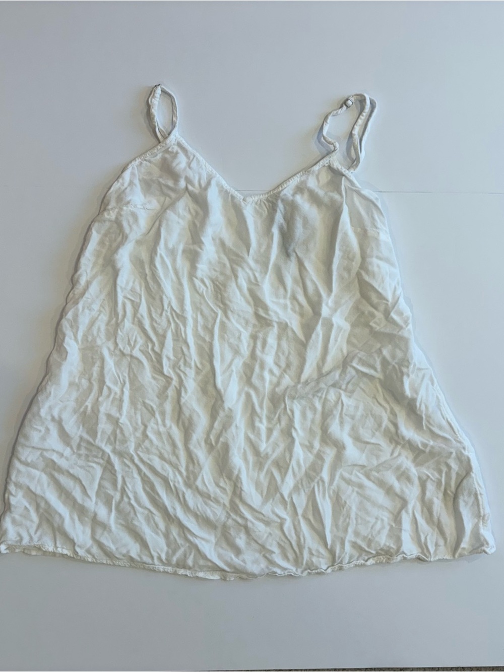 Anthropologie White Lightweight Spaghetti Strap Top Large